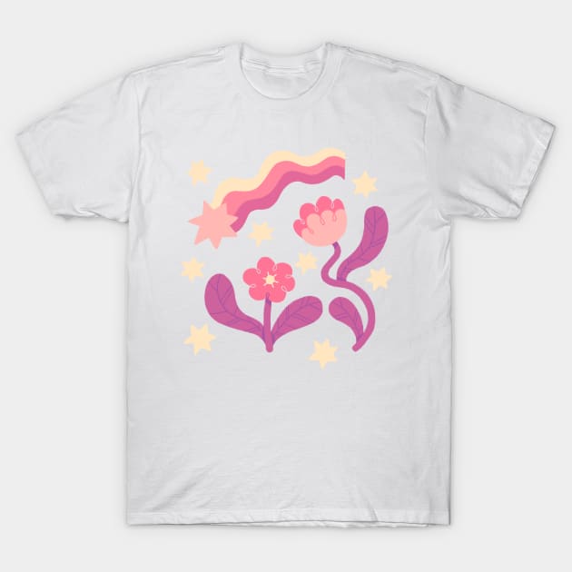 Flowers and Stars T-Shirt by Niamh Smith Illustrations